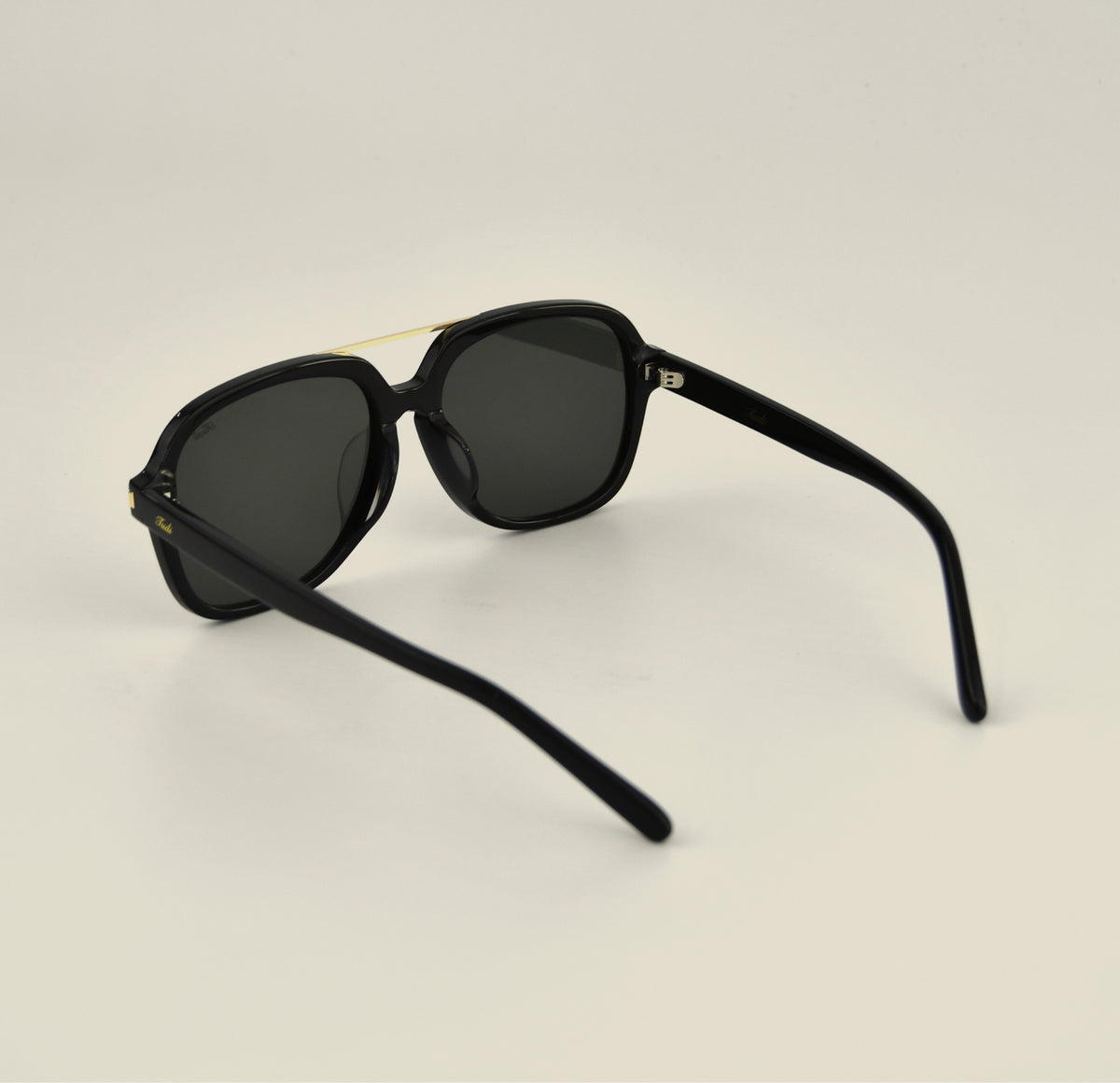 TUDI Blake Black with dark lenses eyewear, rear view