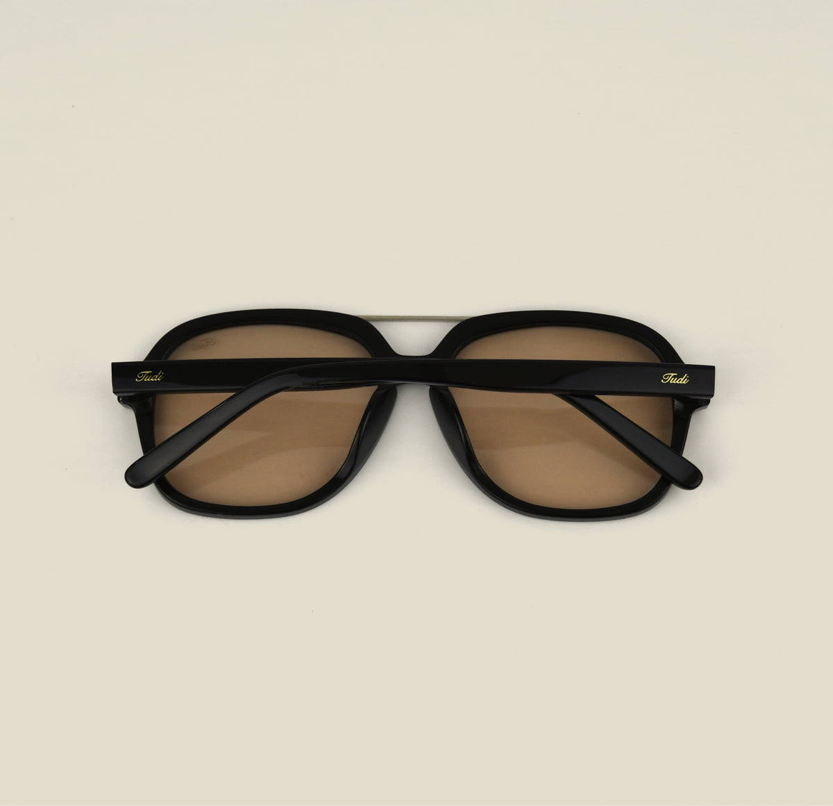 TUDI Blake Black with light tinted lenses eyewear, rear view