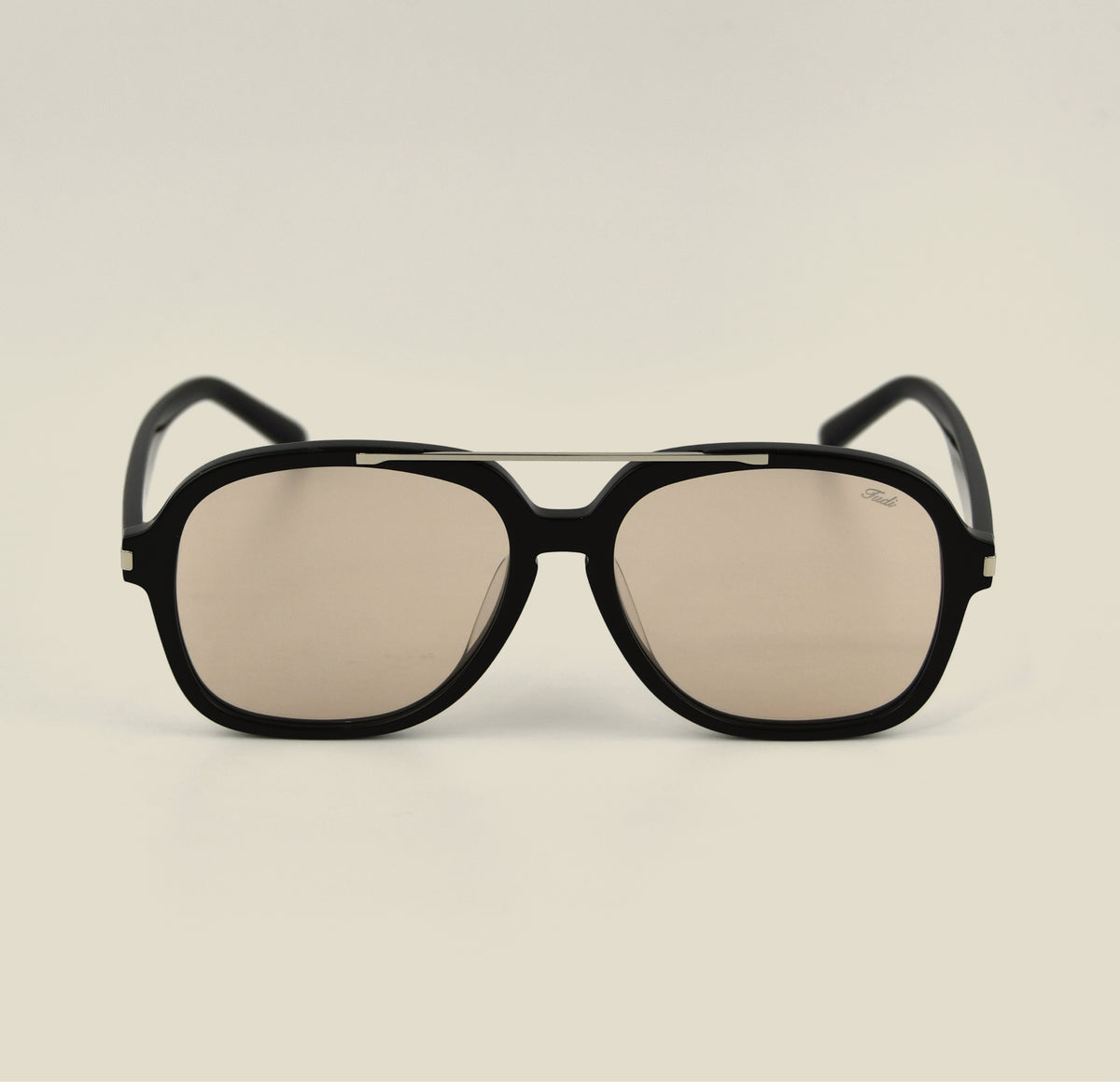 TUDI Blake Black with light tinted lenses eyewear, front view