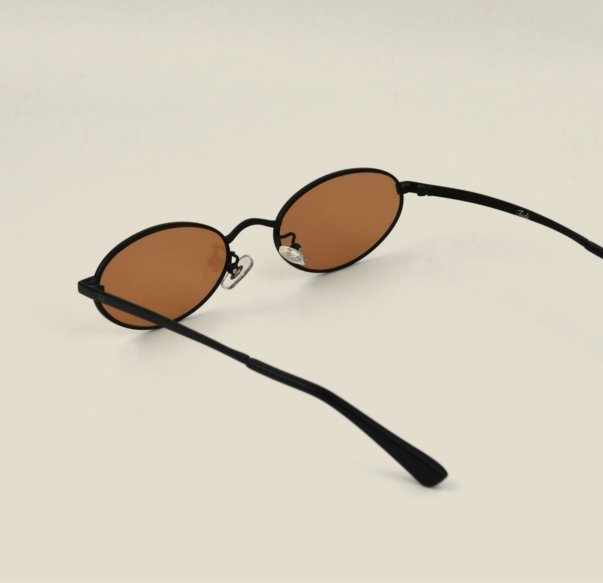 TUDI Juless Black with orange lenses eyewear, rear view