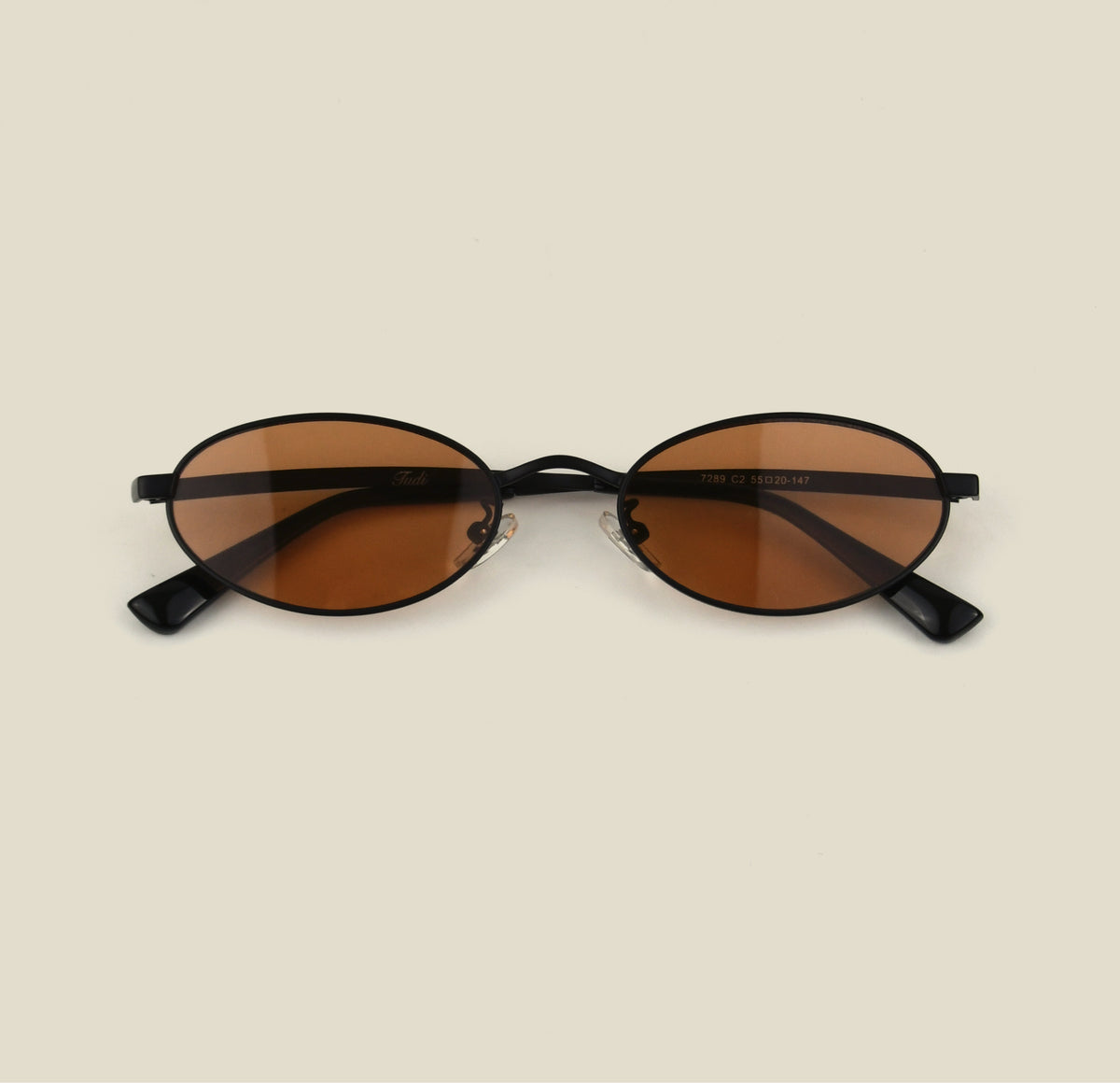 TUDI Juless Black with orange lenses eyewear, front view