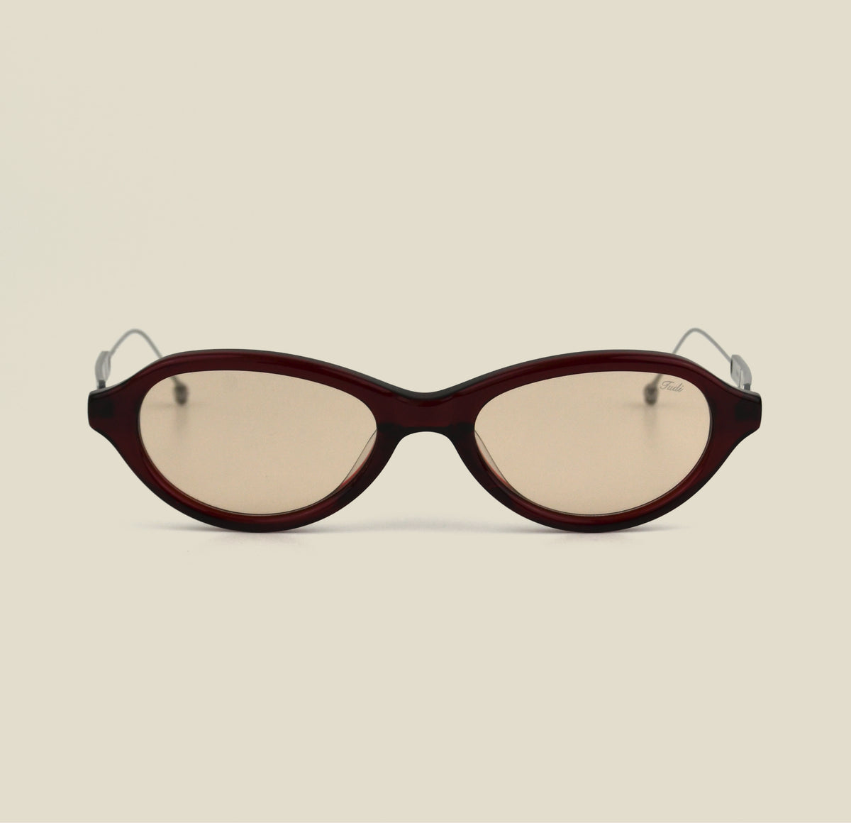 TUDI Riko Red with tinted lenses eyewear, front view
