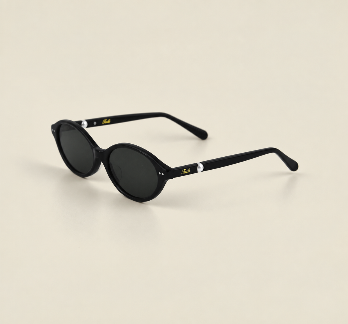 TUDI Ayla Black eyewear, three-quarter view