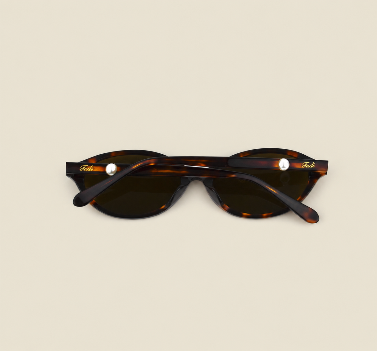 TUDI Ayla Havana eyewear, back, folded view