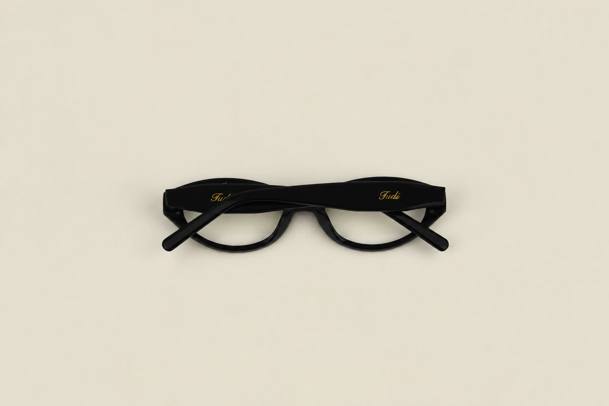 TUDI Jolie Black eyewear, back, folded view