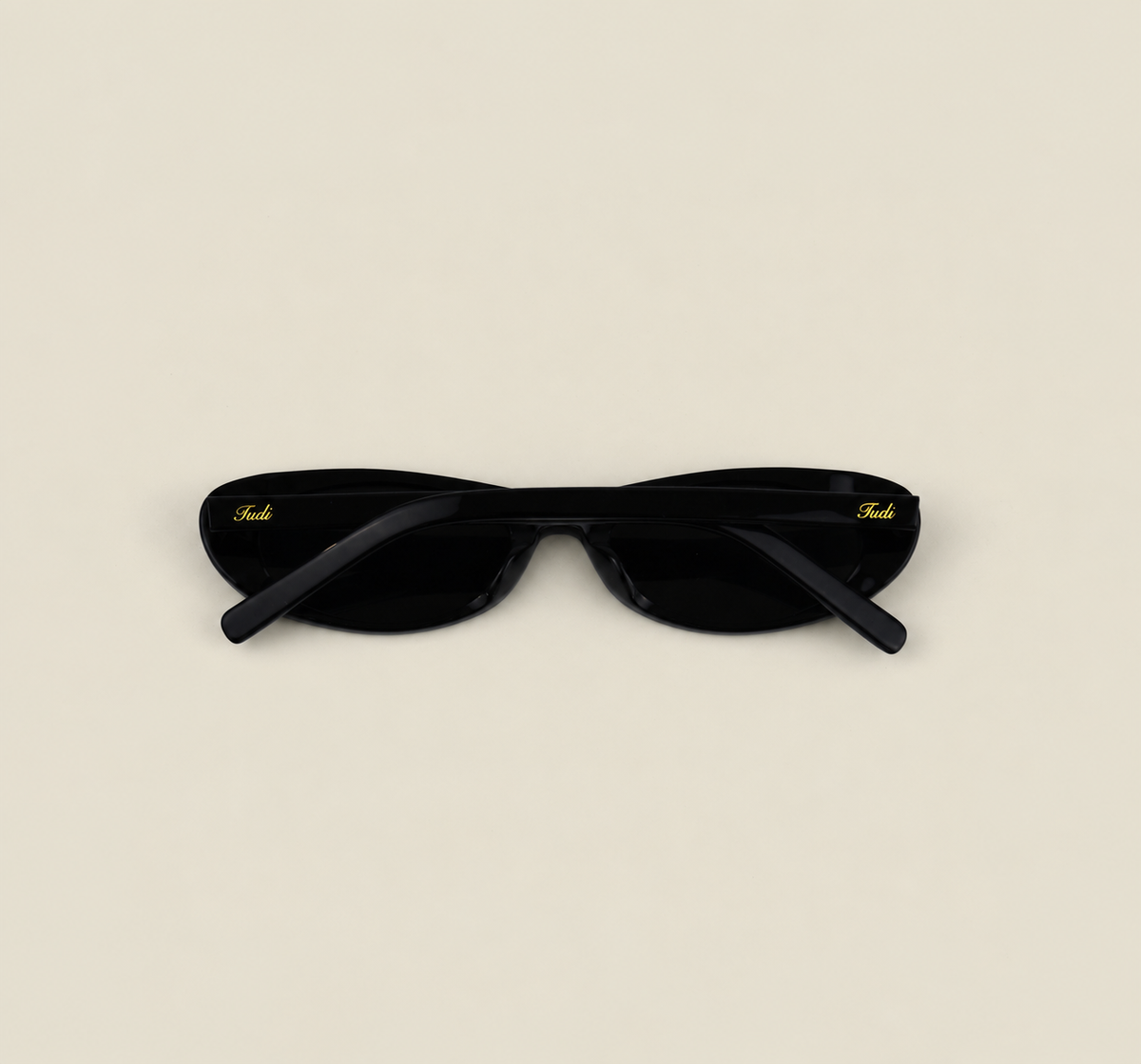 TUDI Kenny Black eyewear, back, folded view