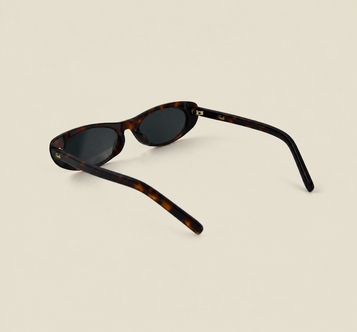 TUDI Kenny Havana eyewear, rear three-quarter, open view