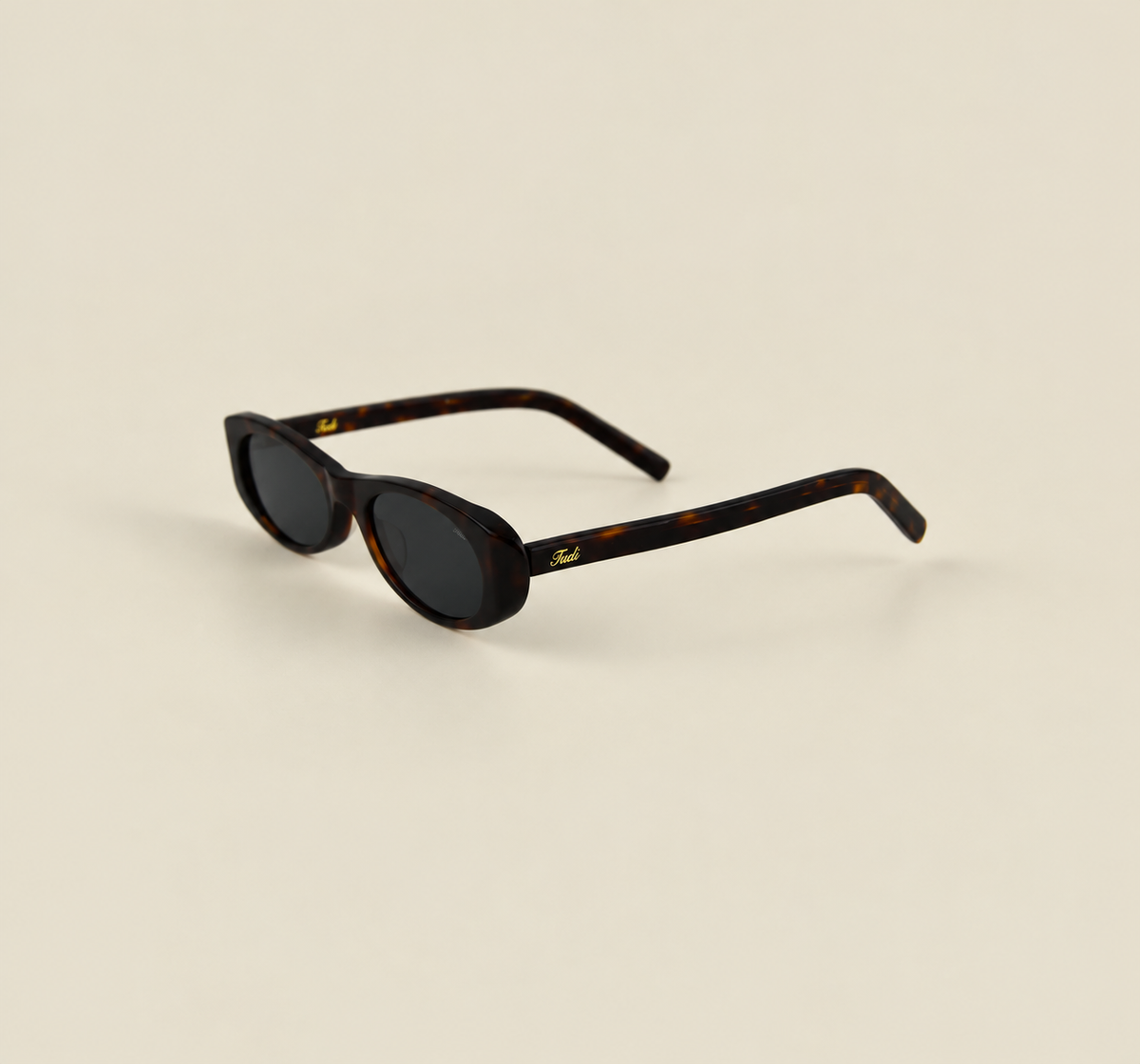TUDI Kenny Havana eyewear, three-quarter view