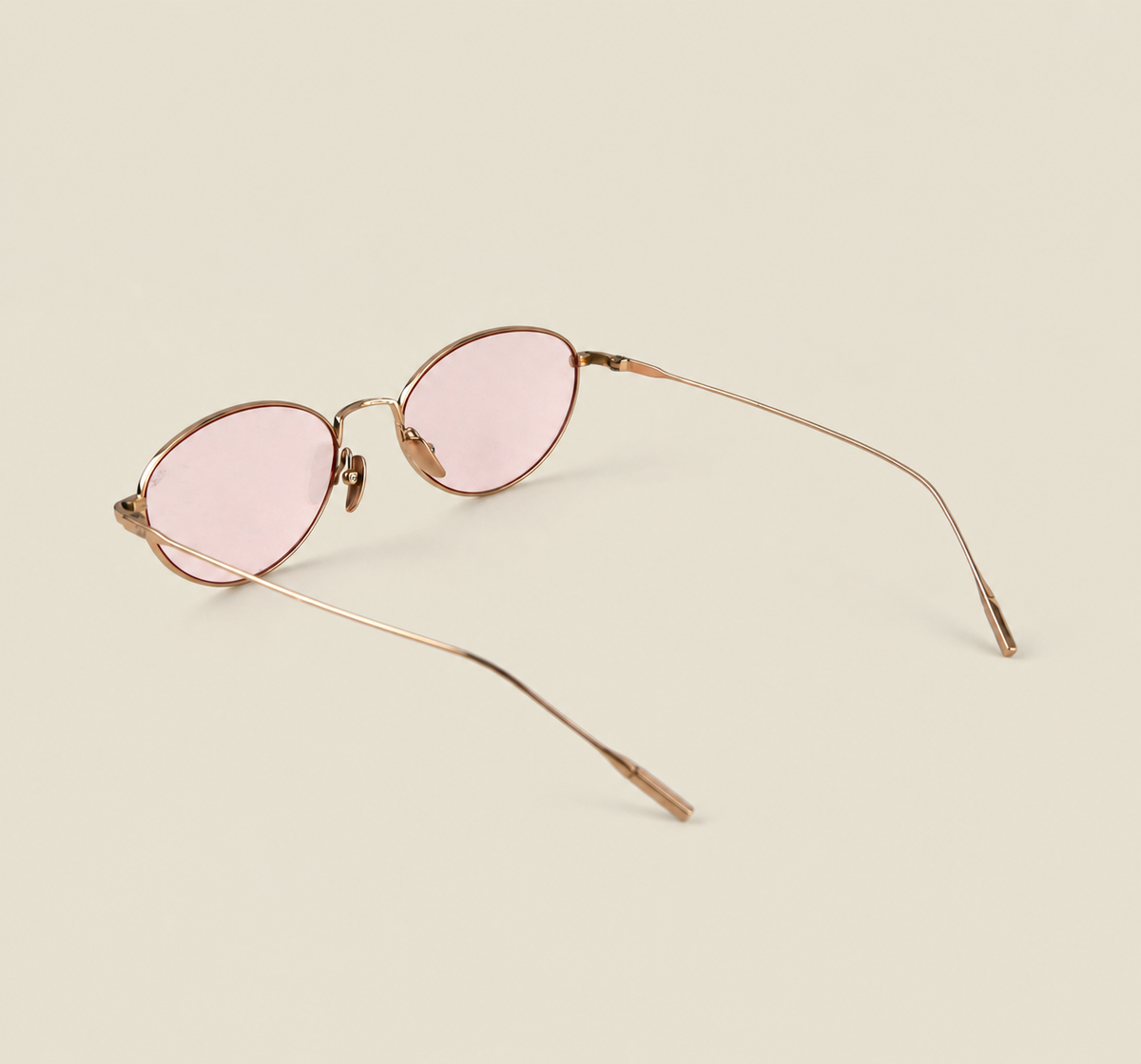 TUDI Martini Rose Gold Pink eyewear, rear three-quarter, open view