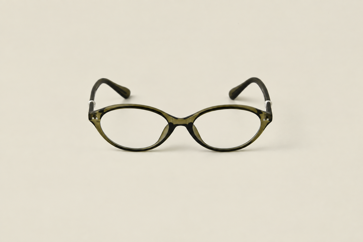 TUDI Mindy Green eyewear, front view